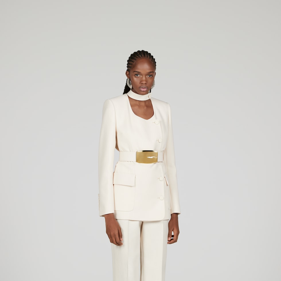 ジャケット GUCCI Cream coloured wool crepe jacket GUCCI Cream coloured wool crêpe jacket | TheDoubleF