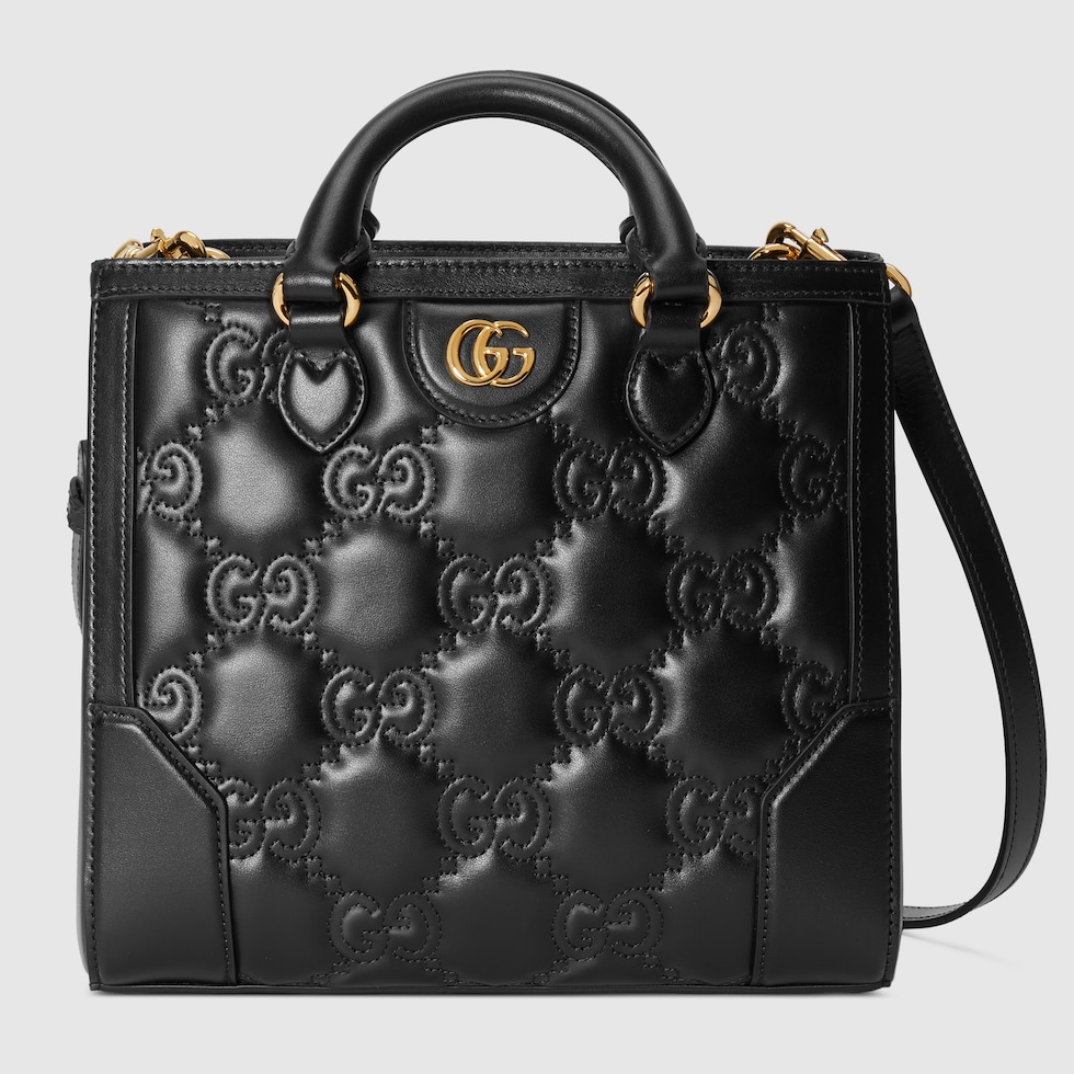 Mini borsa a mano in matelass GG in pelle nera GUCCI Italia