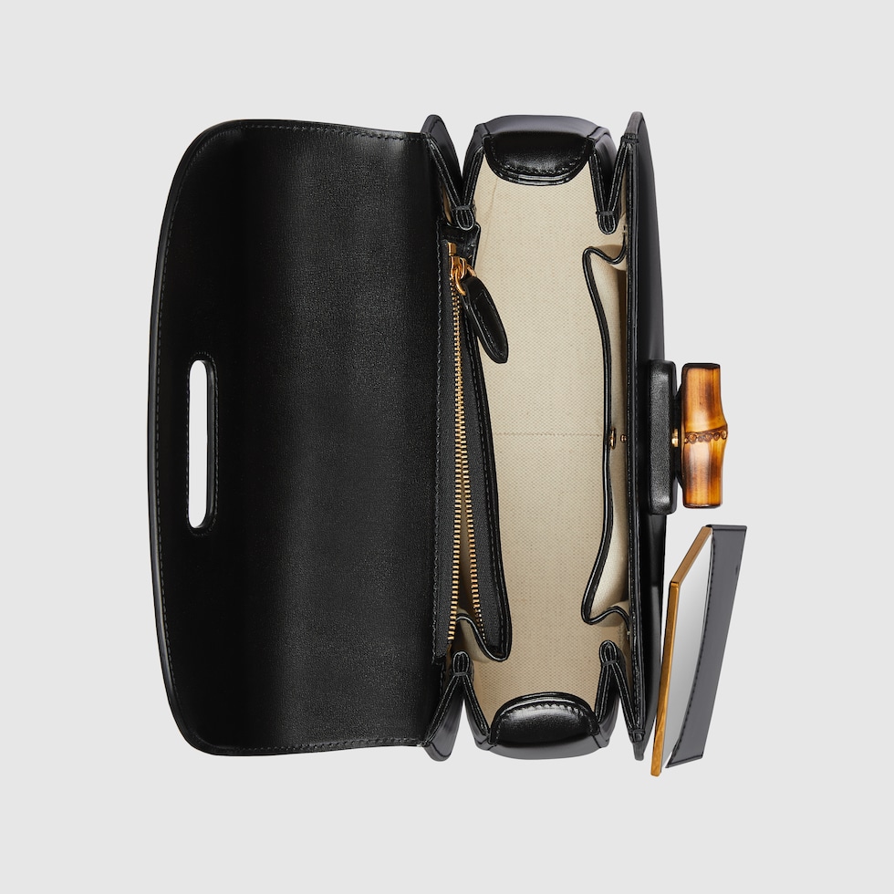Gucci Bamboo 1947 medium bag in black leather | GUCCI® US Gucci Bamboo 1947 medium bag in black leather | GUCCI® US