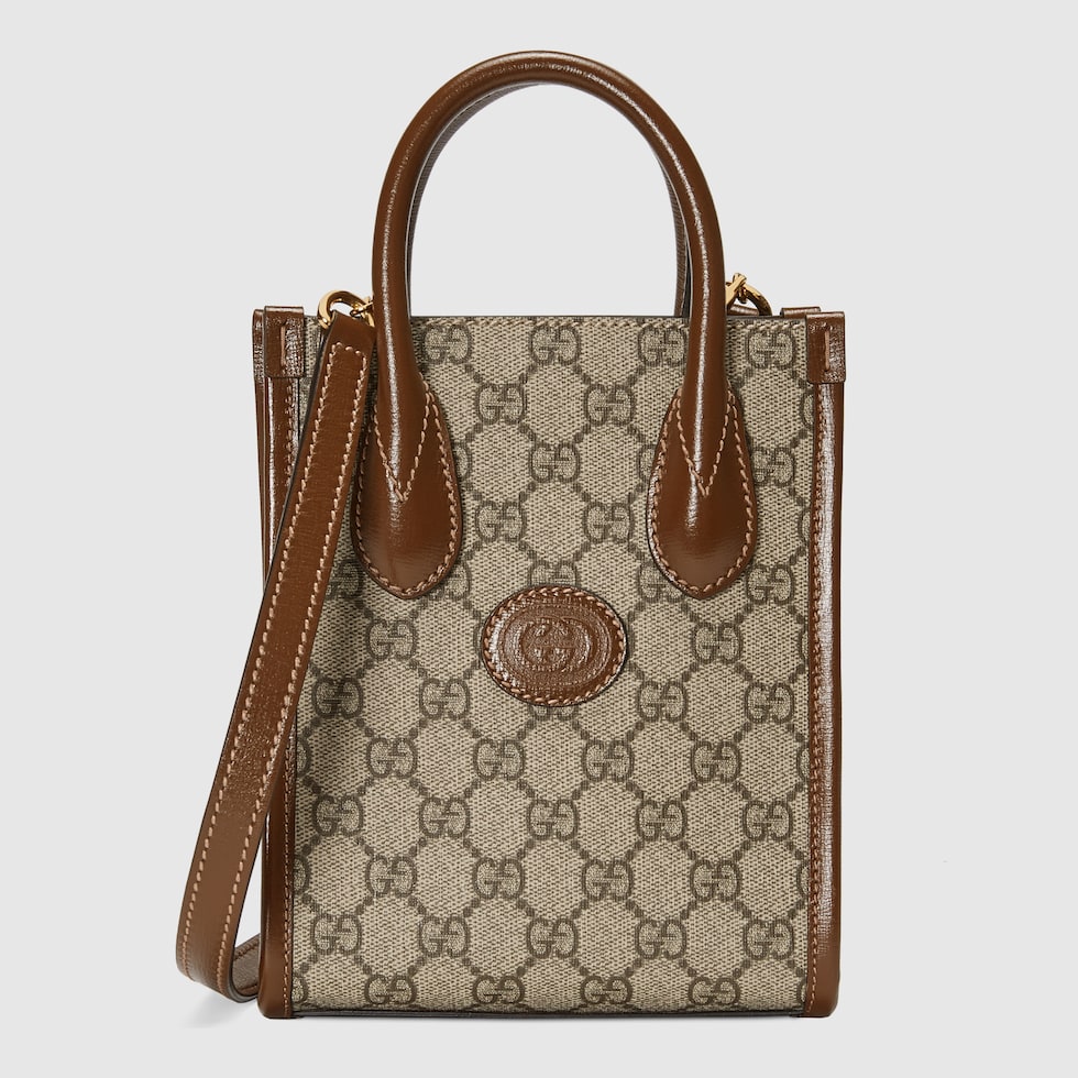 グッチ Gucci インターロッキング シボレザー トートバッグ - トートバッグ