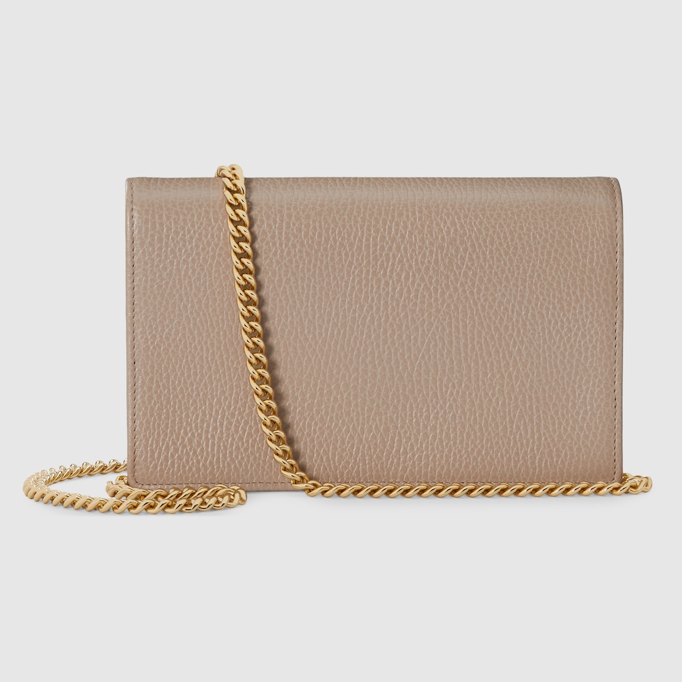 Mini borsa gg marmont in top pelle con tracolla a catena
