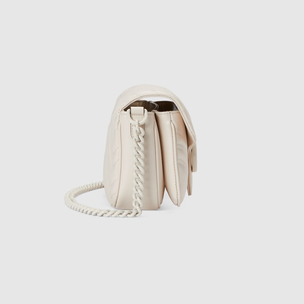 GG Marmont small shoulder bag in white leather | GUCCI® SG