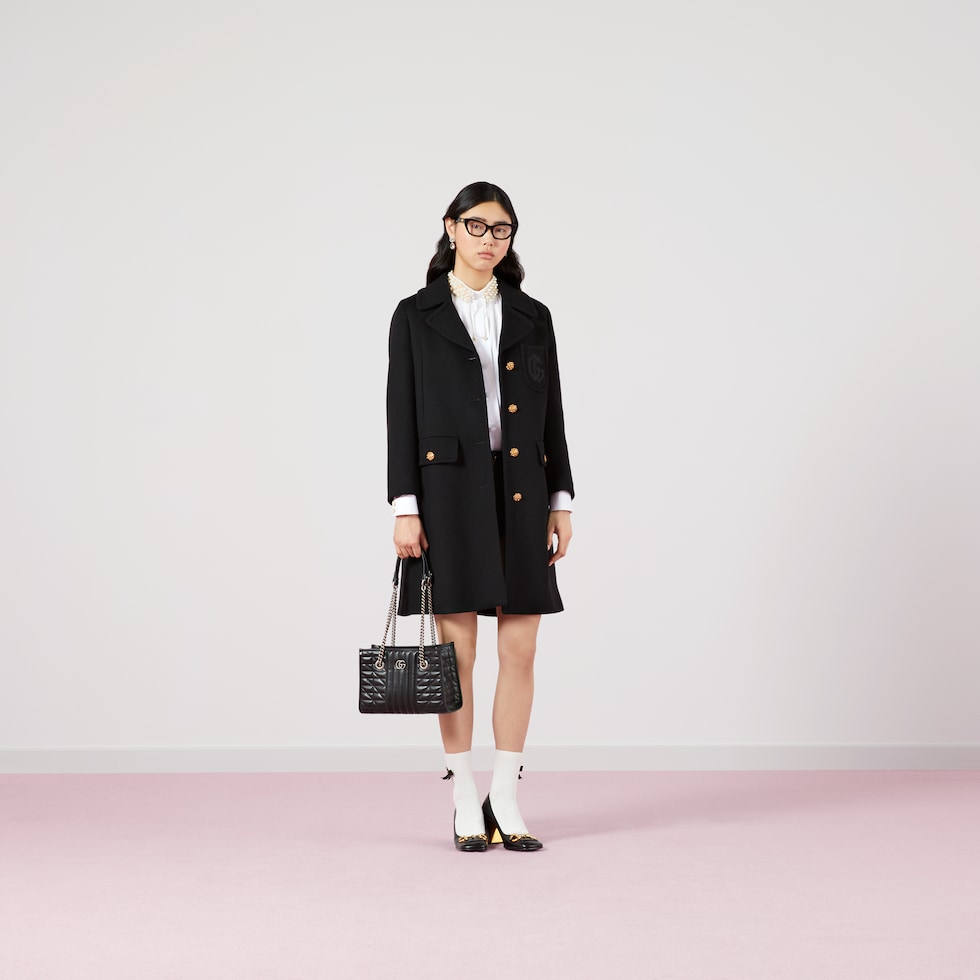 【関税&送料込】Gucci Black Wool Blend Coat Gucci Coat Black Womens Gucci