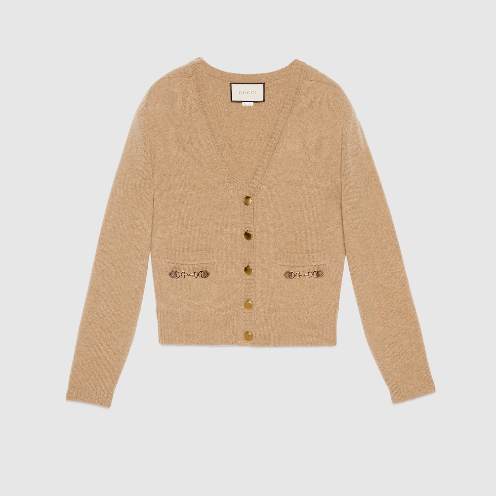 Cardigan de cashmere con Horsebit incamel GUCCI MX