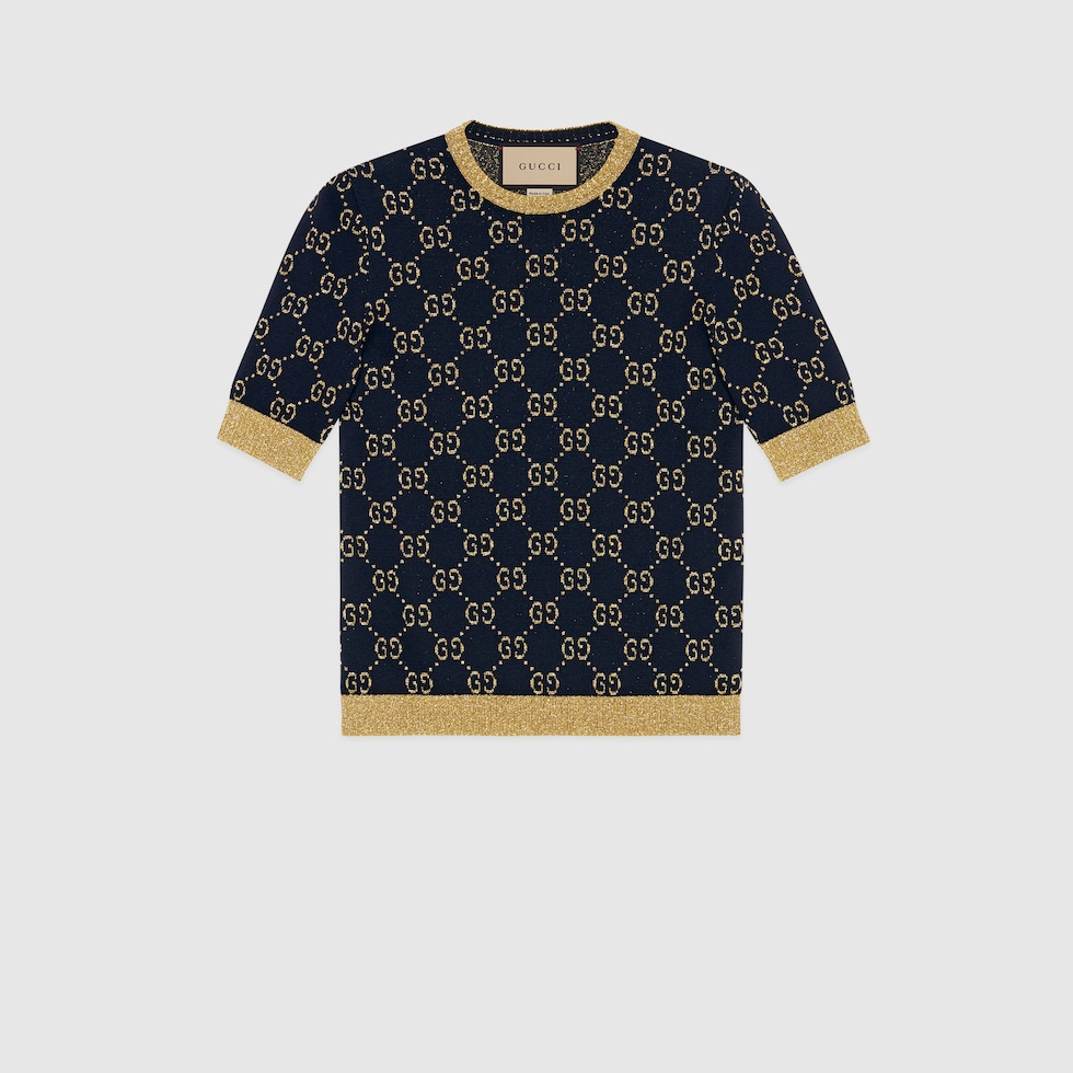 Tシャツ・カットソー GUCCI Women Tops 788835Z8BSV4375 Blue Fine cotton crewneck top in light blue | GUCCI® US