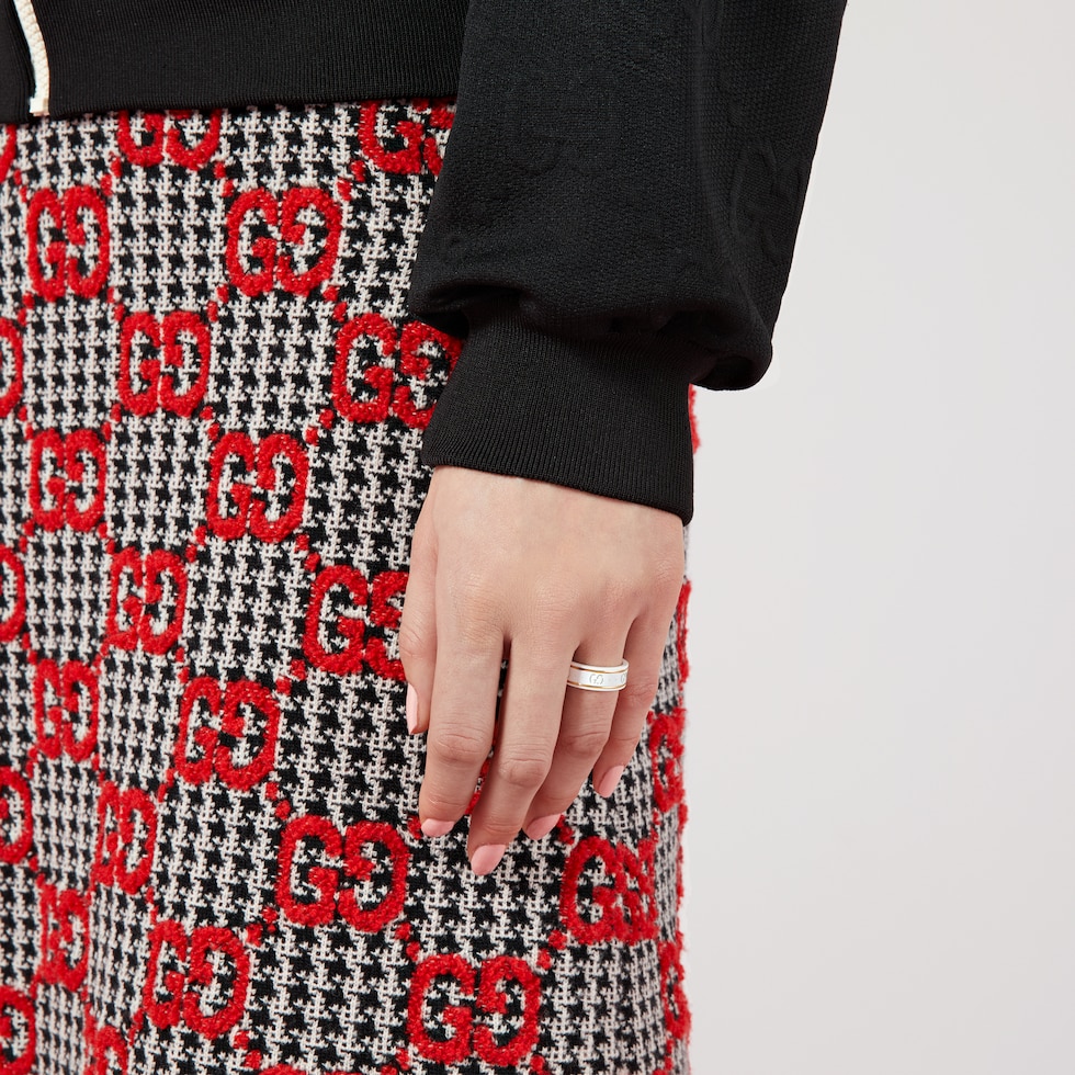 アイコン〕ホワイトジルコニアパウダー リング 18k ゴールド ・18k