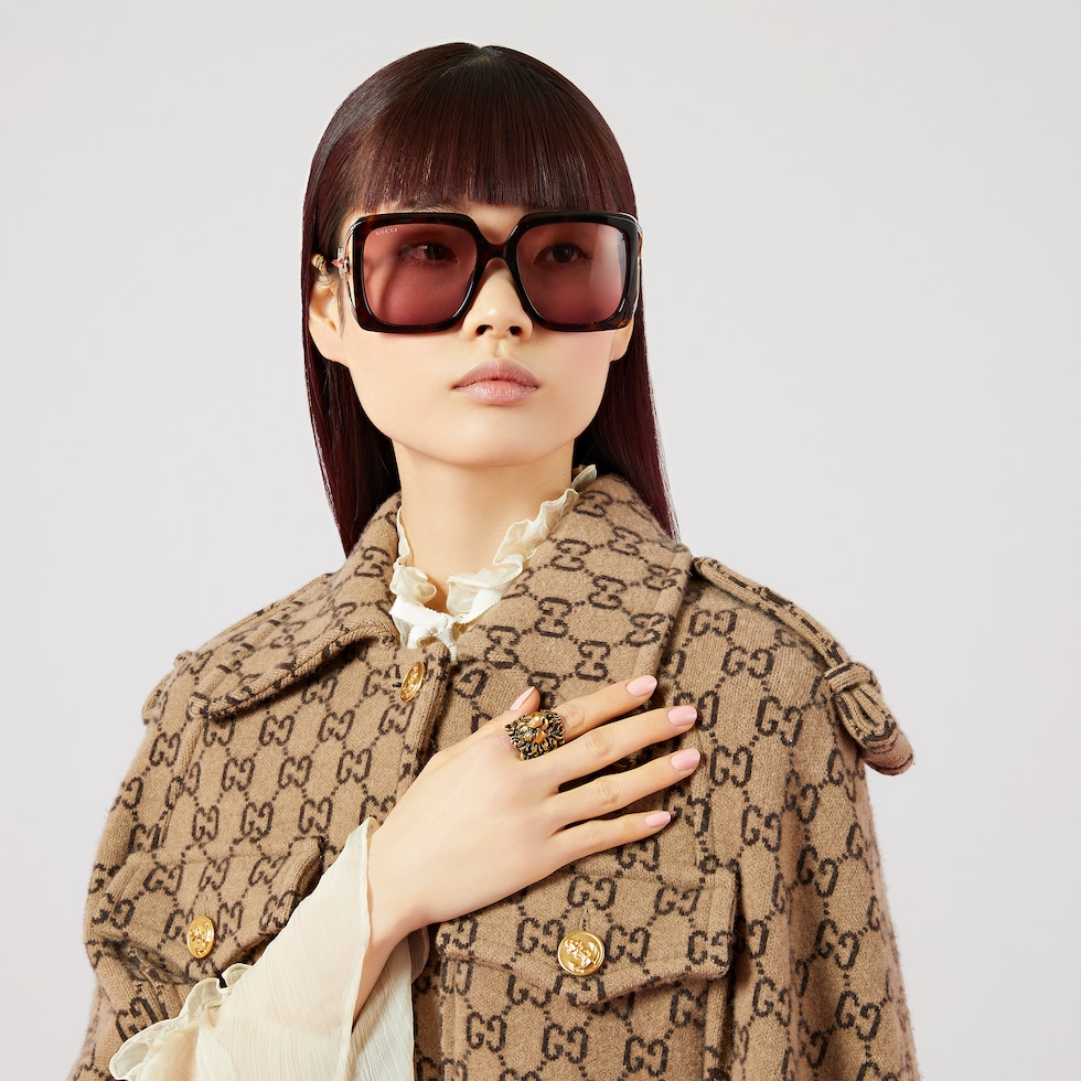 コムドット ひゅうが着用 GUCCI ライオンヘッドリング ゴールド