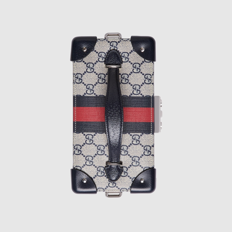 GUCCI 非売品インテリア小物 Gucci Savoy〕ミニ リジッド ビューティーケース ・ベージュ＆エボニー