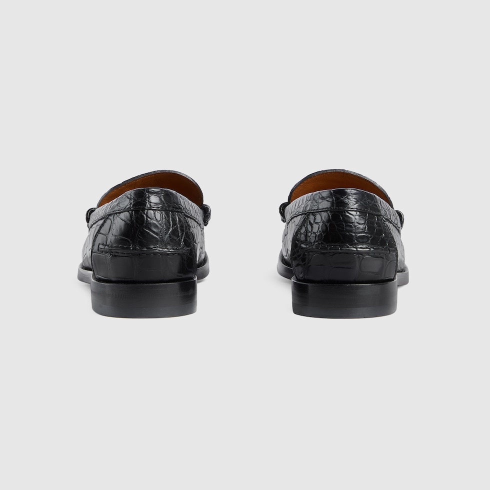 Men s alligator loafer in black GUCCI AE