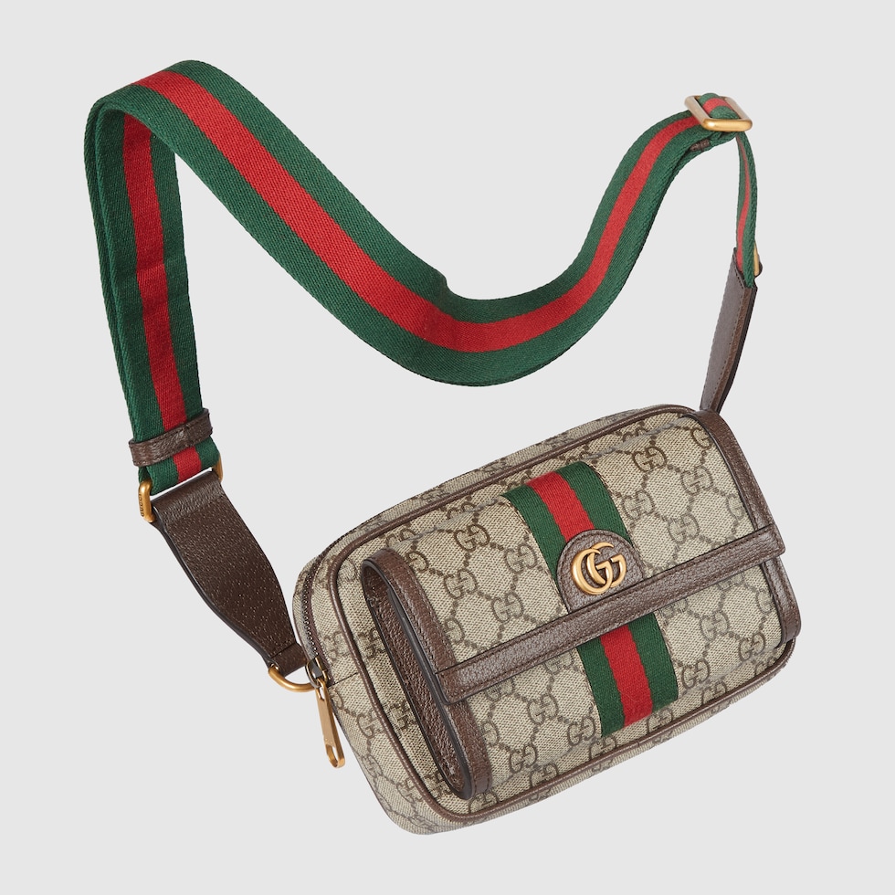 Ophidia mini bag in beige and ebony Supreme | GUCCI® US
