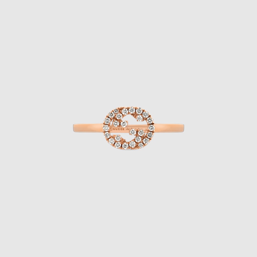 Gucci Interlocking diamond ring in 18k rose gold | GUCCI® US