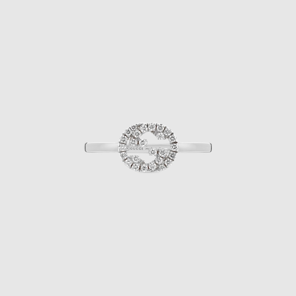 Gucci Interlocking diamond ring in 18k white gold | GUCCI® US