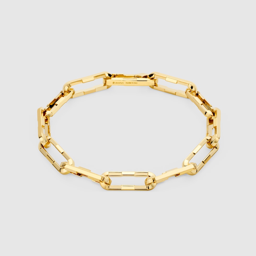 Gucci Link to Love〕ワイドチェーンブレスレット 18k ゴールド ・18K