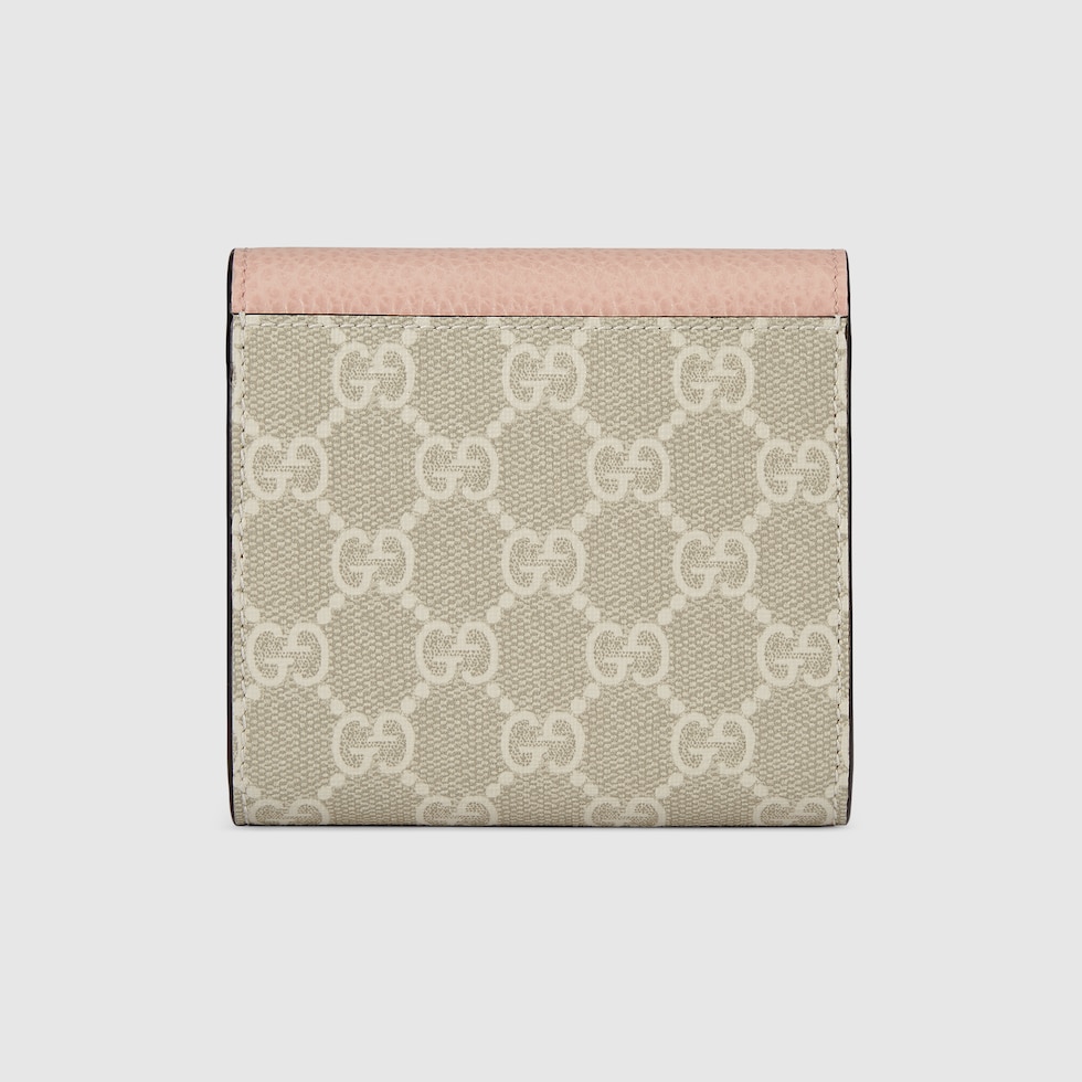 ダブルG バイカラー ミディアム ウォレット ・ライトピンク
