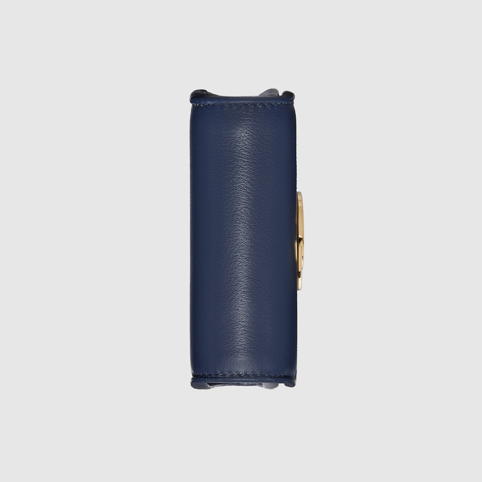 【GUCCI】BLONDIE CHAIN WALLET Gucci Blondie medium chain wallet in dark blue leather