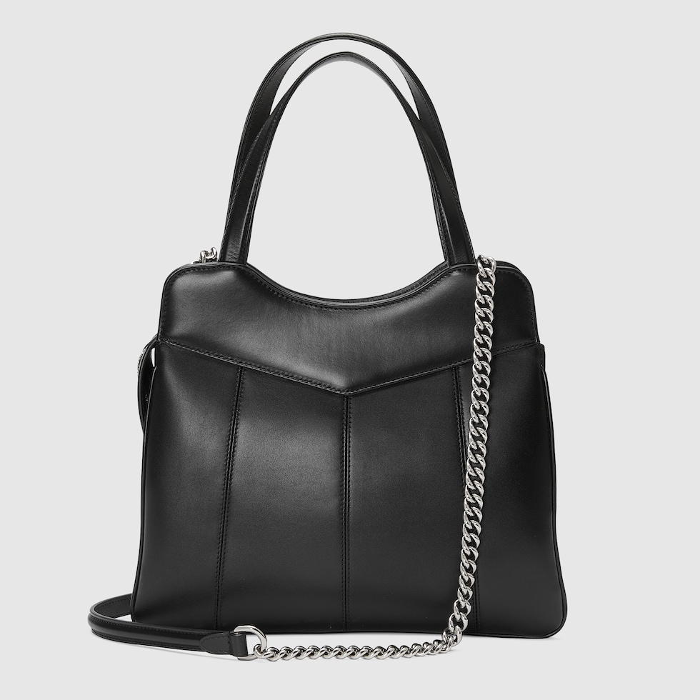 トートバッグ GUCCI FW23 Petite GG small handbag (745918AABSG 1000) Petite GG small tote bag in black leather | GUCCI® SG