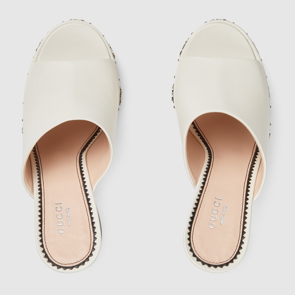 White gucci new arrivals slides women