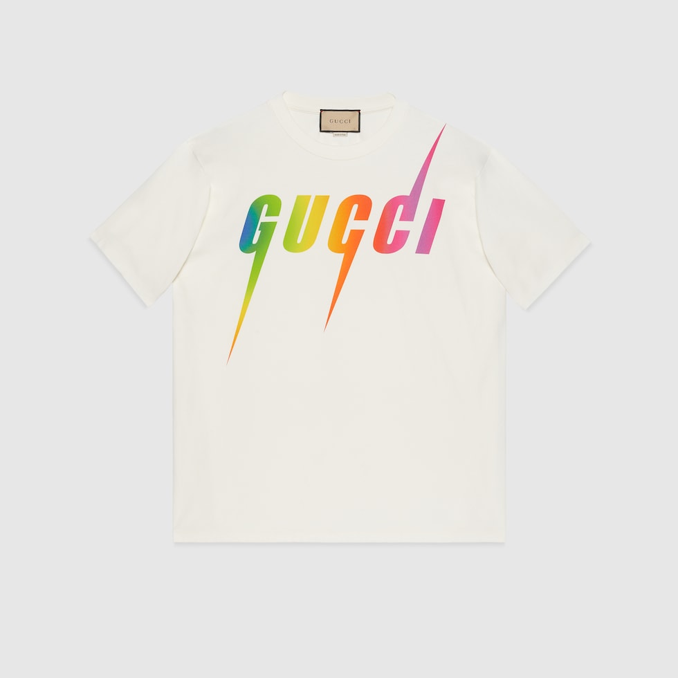 GUCCI プリント コットン Tシャツオフホワイト | GUCCI® JP