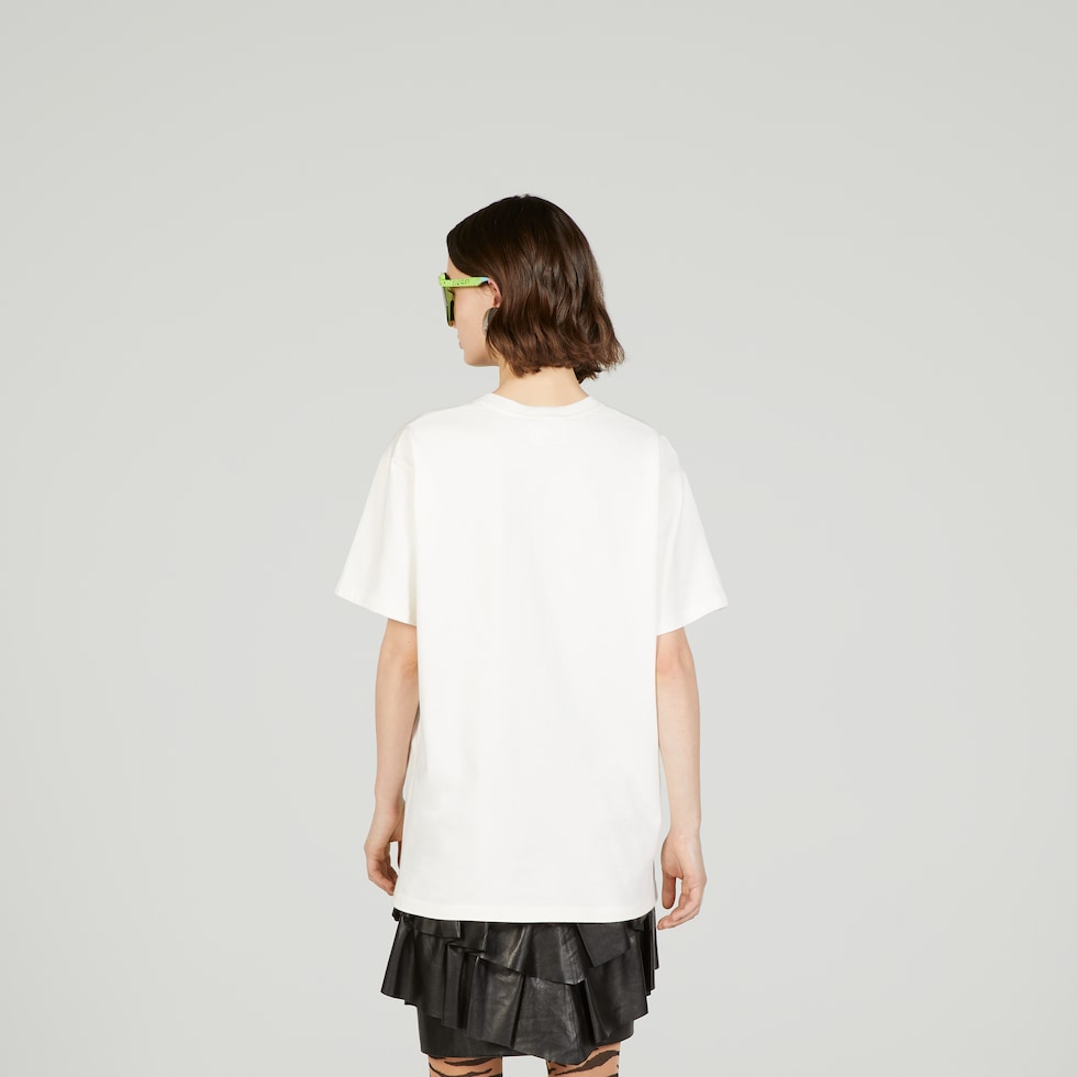 【関税・送料込】GUCCI リップスティックプリント Tシャツ Gucci lipstick print print cotton T-shirt in white | GUCCI® US