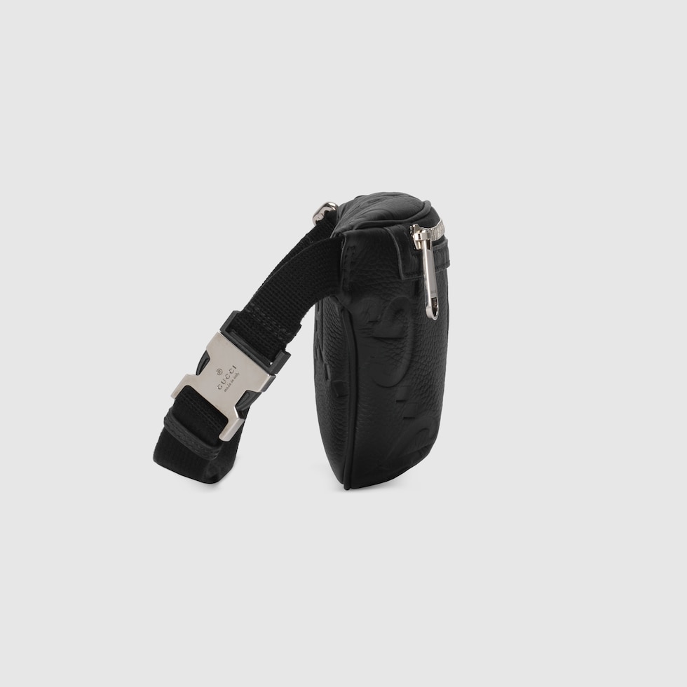 GG jumbo small belt bag in black leather | GUCCI® US GG jumbo small belt bag in black leather | GUCCI® US