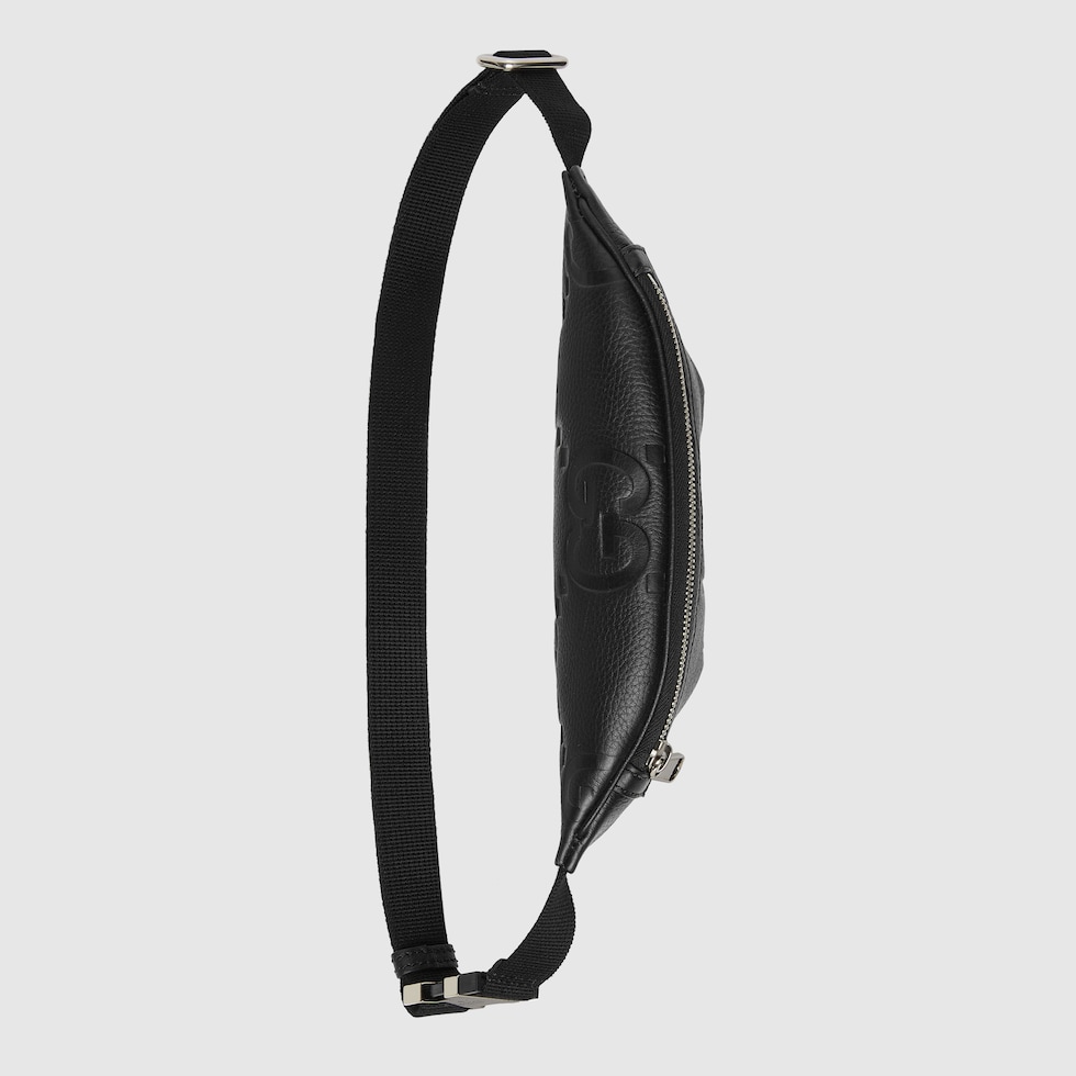 Small jumbo GG belt bag in black leather | GUCCI® US Small jumbo GG belt bag in black leather | GUCCI® US