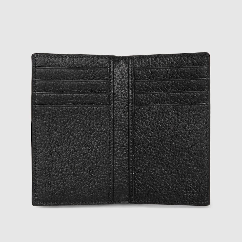 Jumbo GG card case in black leather | GUCCI® US