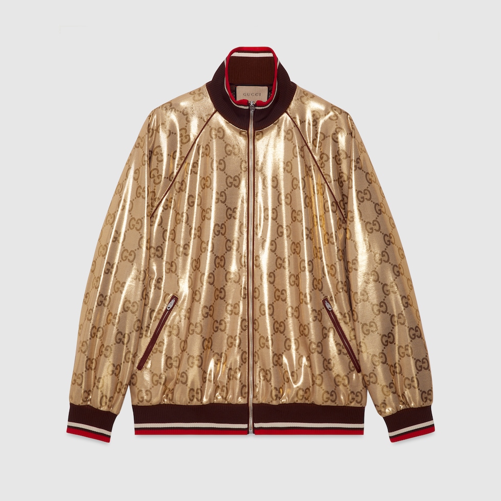 ジャケット・アウター GUCCI GG Technical Jersey Zip Jacket GG technical jersey zip jacket in gold | GUCCI® SG