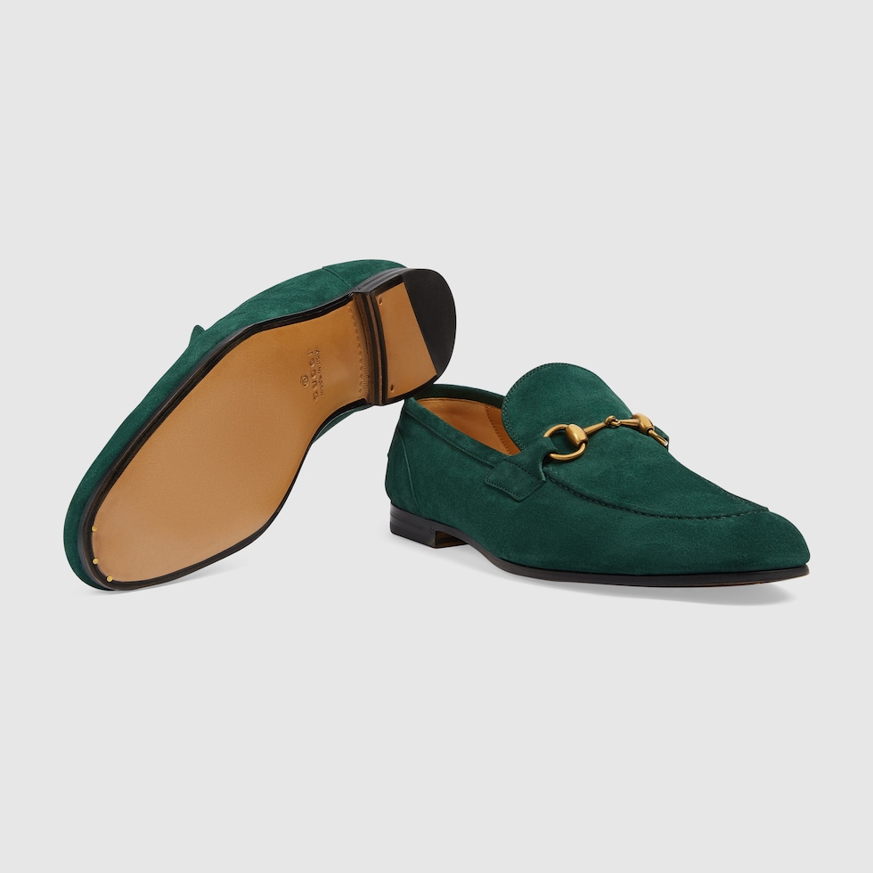 Mens green hot sale gucci loafers