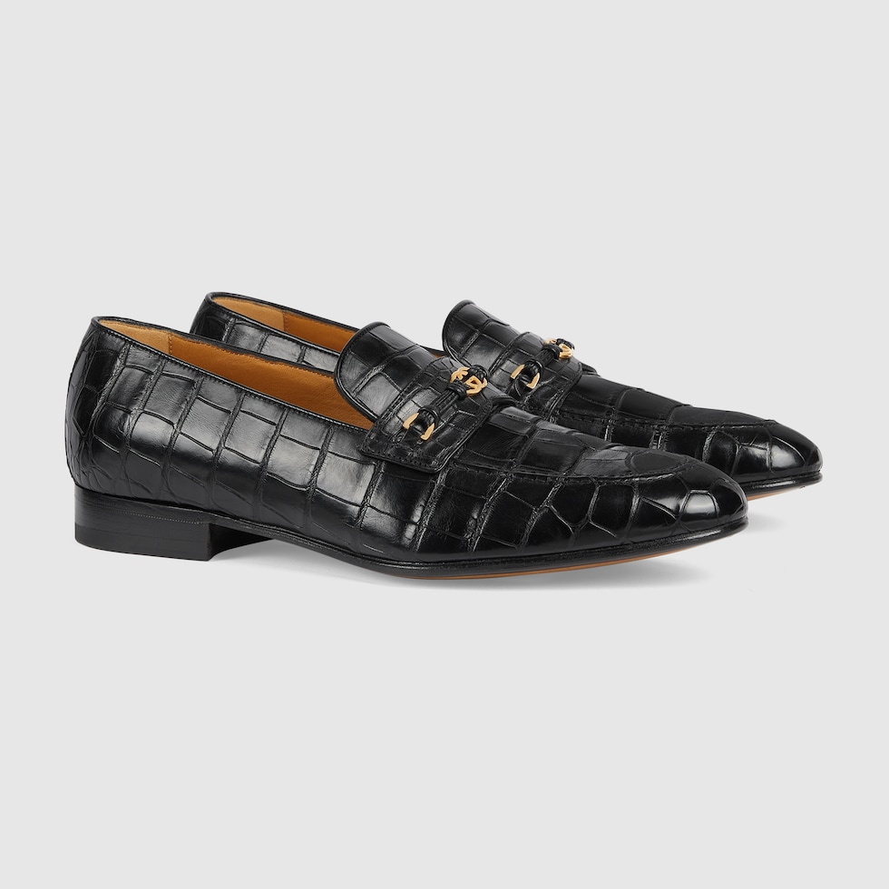 Versace Mocassini Greca con effetto coccodrillo - Nero Versace Mocassini Greca con effetto coccodrillo - Nero