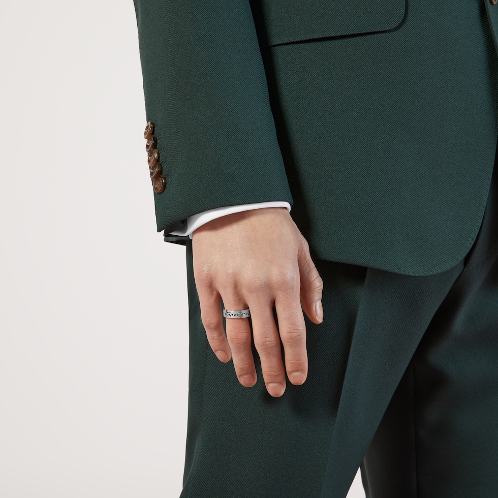 gucci silver ghost 4mm ring