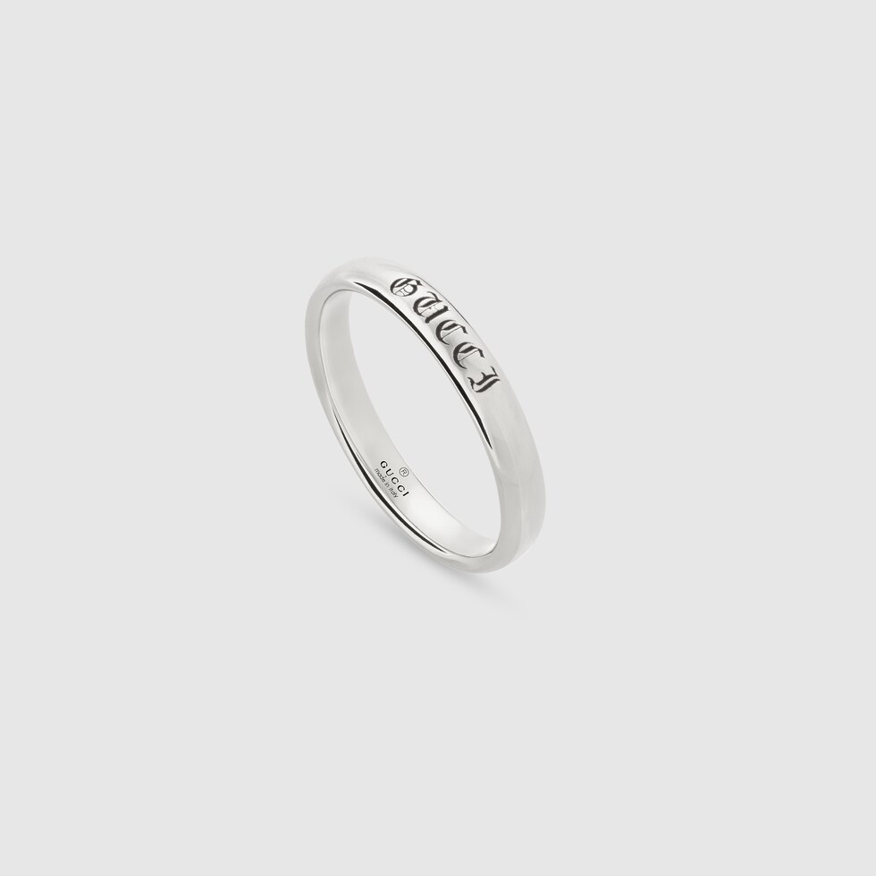 Gucci Promises 950 platinum ring 3mm in 950 platinum | GUCCI® SG