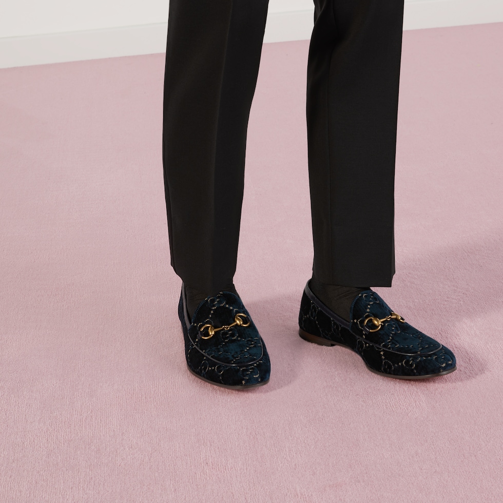Gucci jordaan leather loafer mens best sale