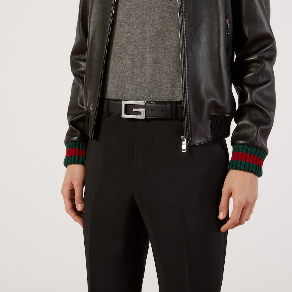 リバーシブル ベルト（スクエアG バックル） ・ブラック/ブラウン