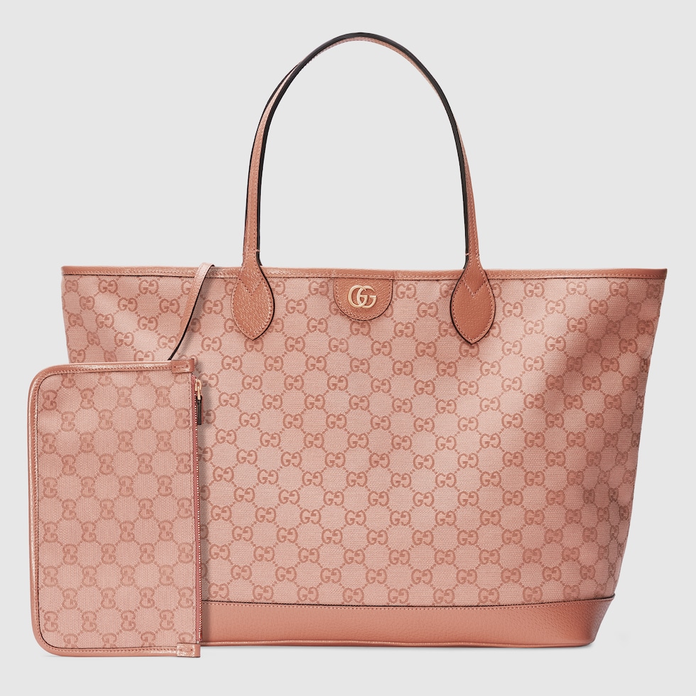 Ophidia large tote bag in pink canvas GUCCI SG