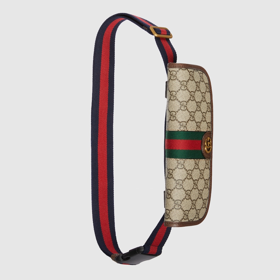 GUCCI Logo-Appliquéd Leather-Trimmed Monogram Ripstop Belt Bag for