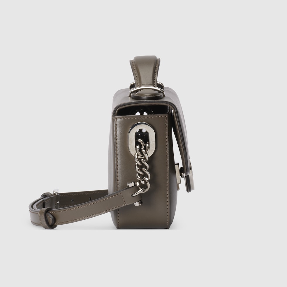 Petite GG mini shoulder bag in brown leather | GUCCI® SG