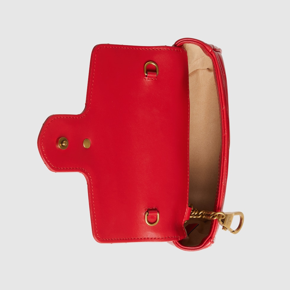 GG Marmont super mini bag in red leather GUCCI IE