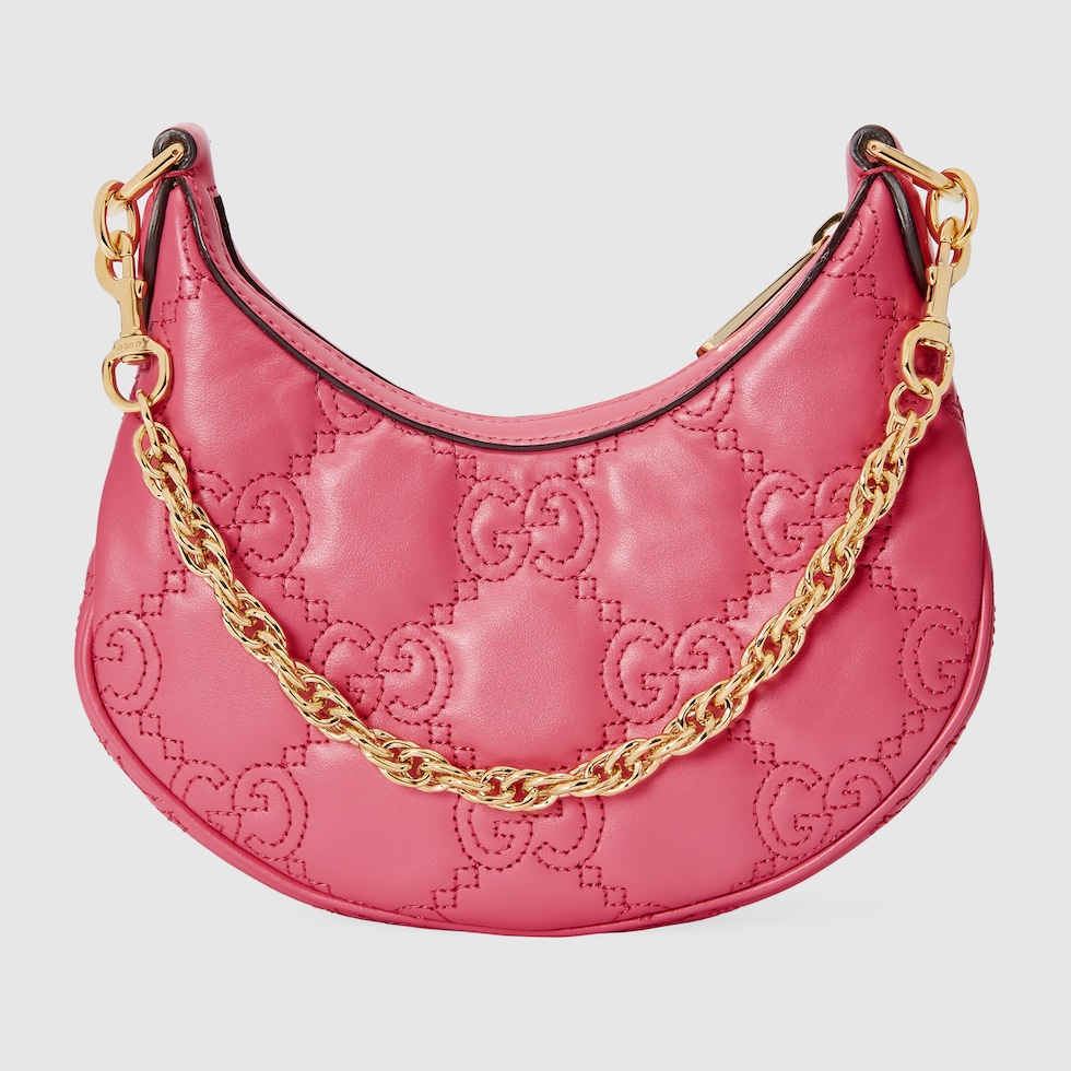 GG Matelassé mini shoulder bag in pink leather | GUCCI® SG