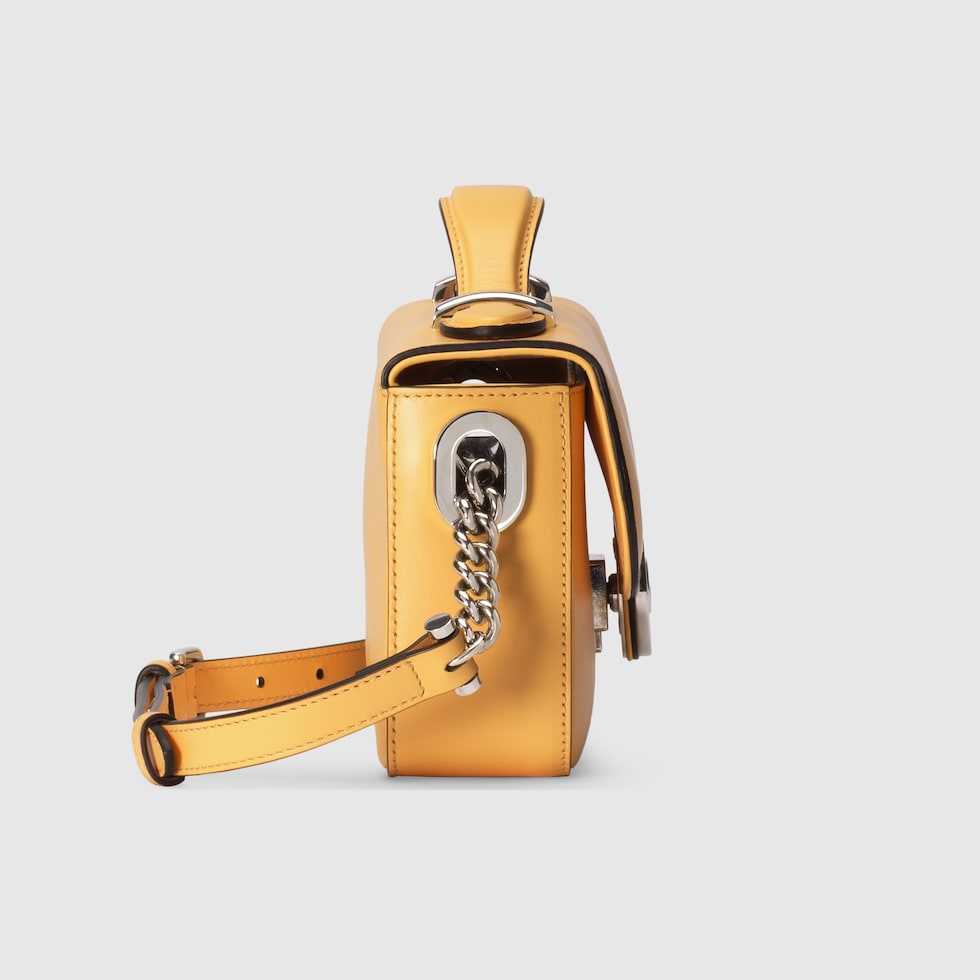 Petite GG mini shoulder bag in yellow leather | GUCCI® SG