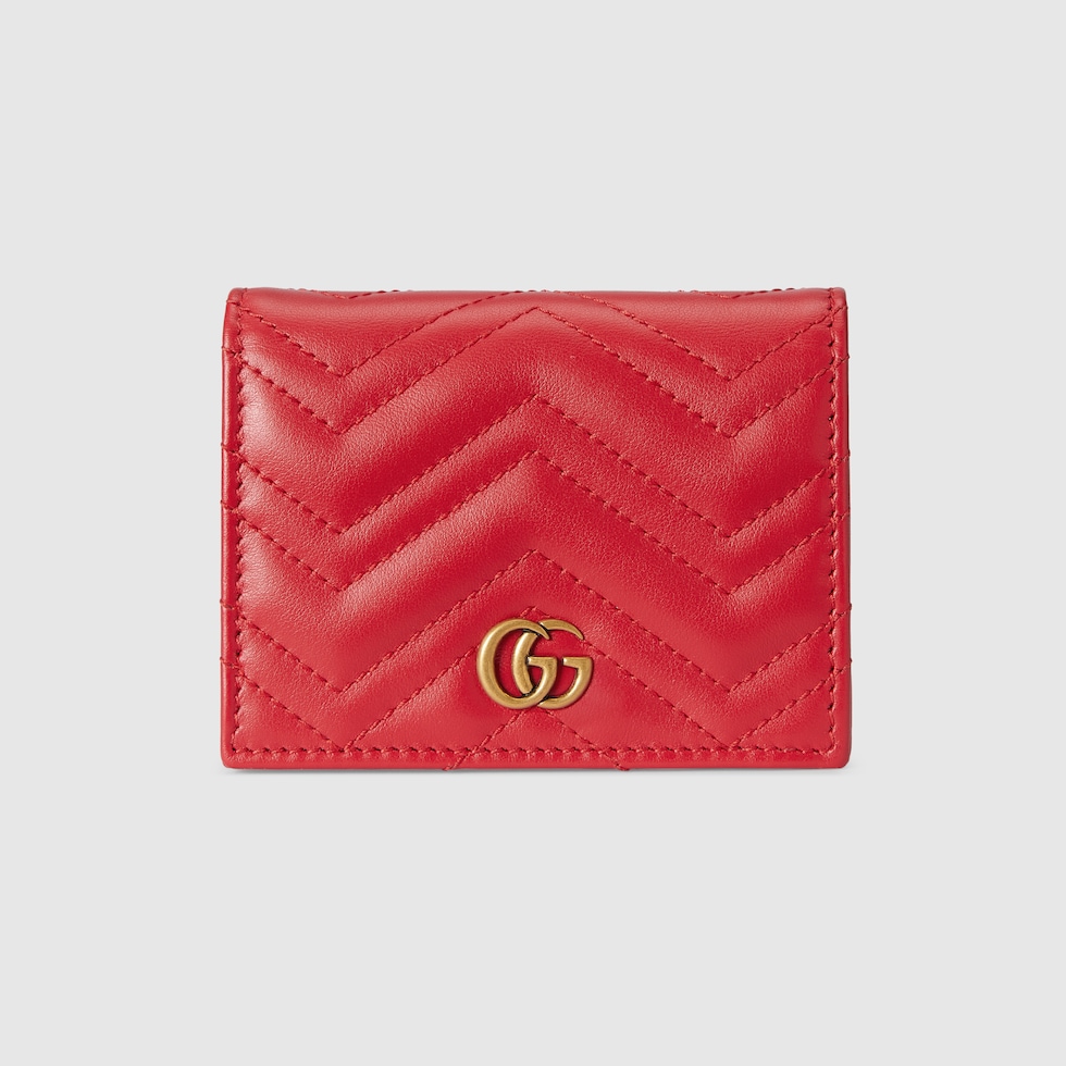 ダブルG キルティング カードケース ウォレットレッド レザー | GUCCI® JP