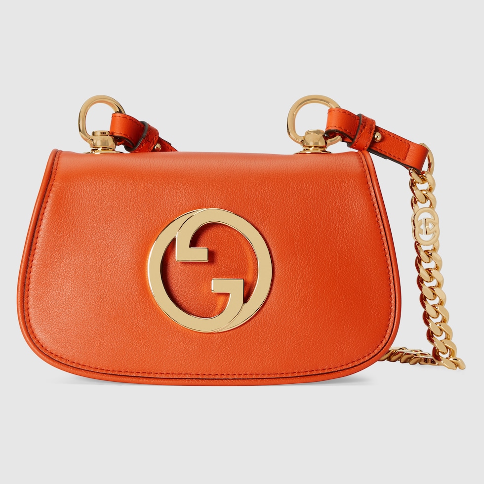 Gucci Blondie mini shoulder bag in orange leather GUCCI® AE