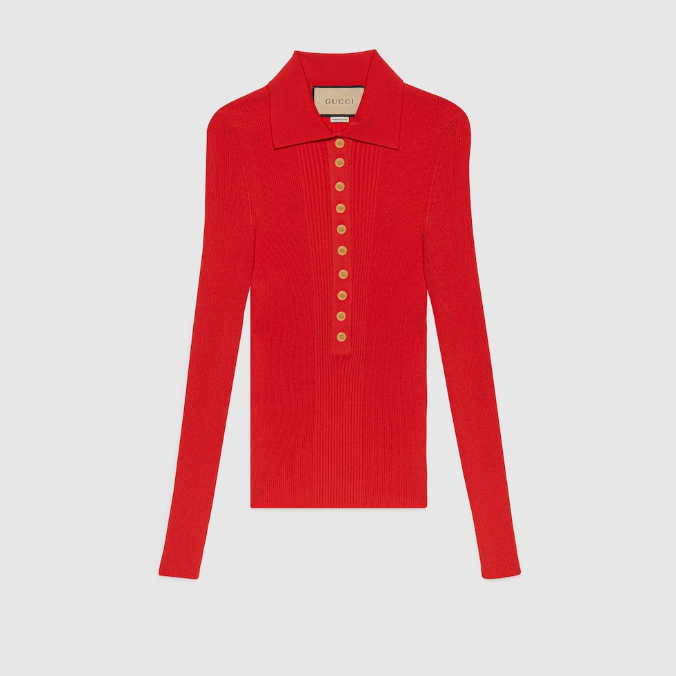 Red gucci long sleeve 2024 shirt