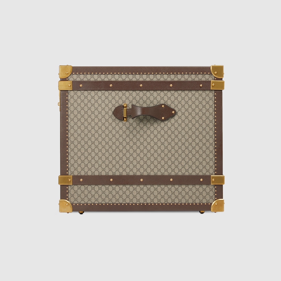 Gucci Savoy trunk in beige and ebony Supreme | GUCCI® SI