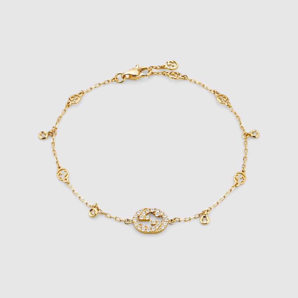 GUCCI ゴールドメッシュブレスレット Gucci Link To Love Yellow Gold Wide Chain Bracelet | REEDS Jewelers