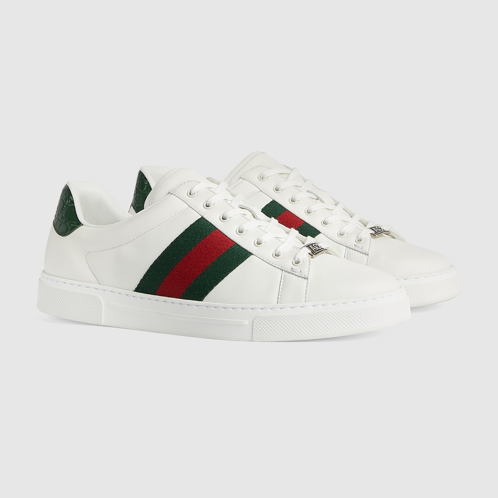 Sneakers Ace con tribanda  para hombre inpiel blanca GUCCI® MX