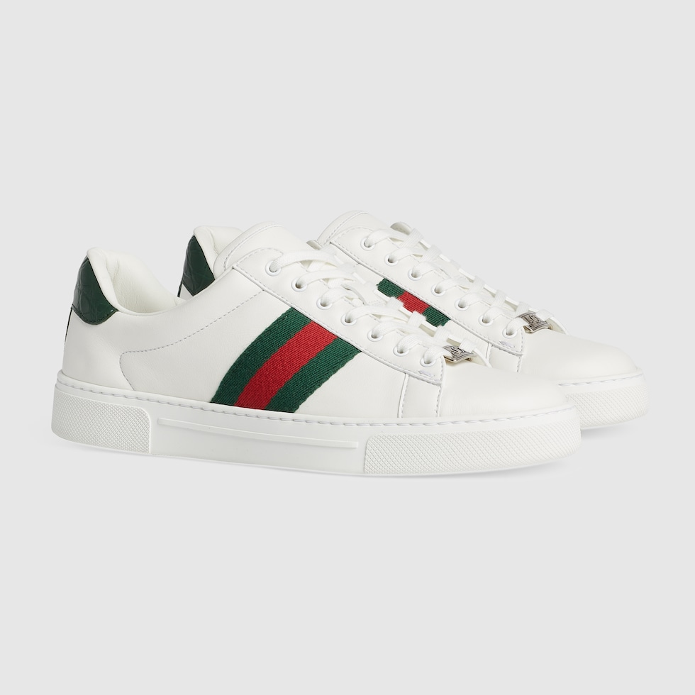 GUCCI Women s Ace Sneaker With Web White Leather