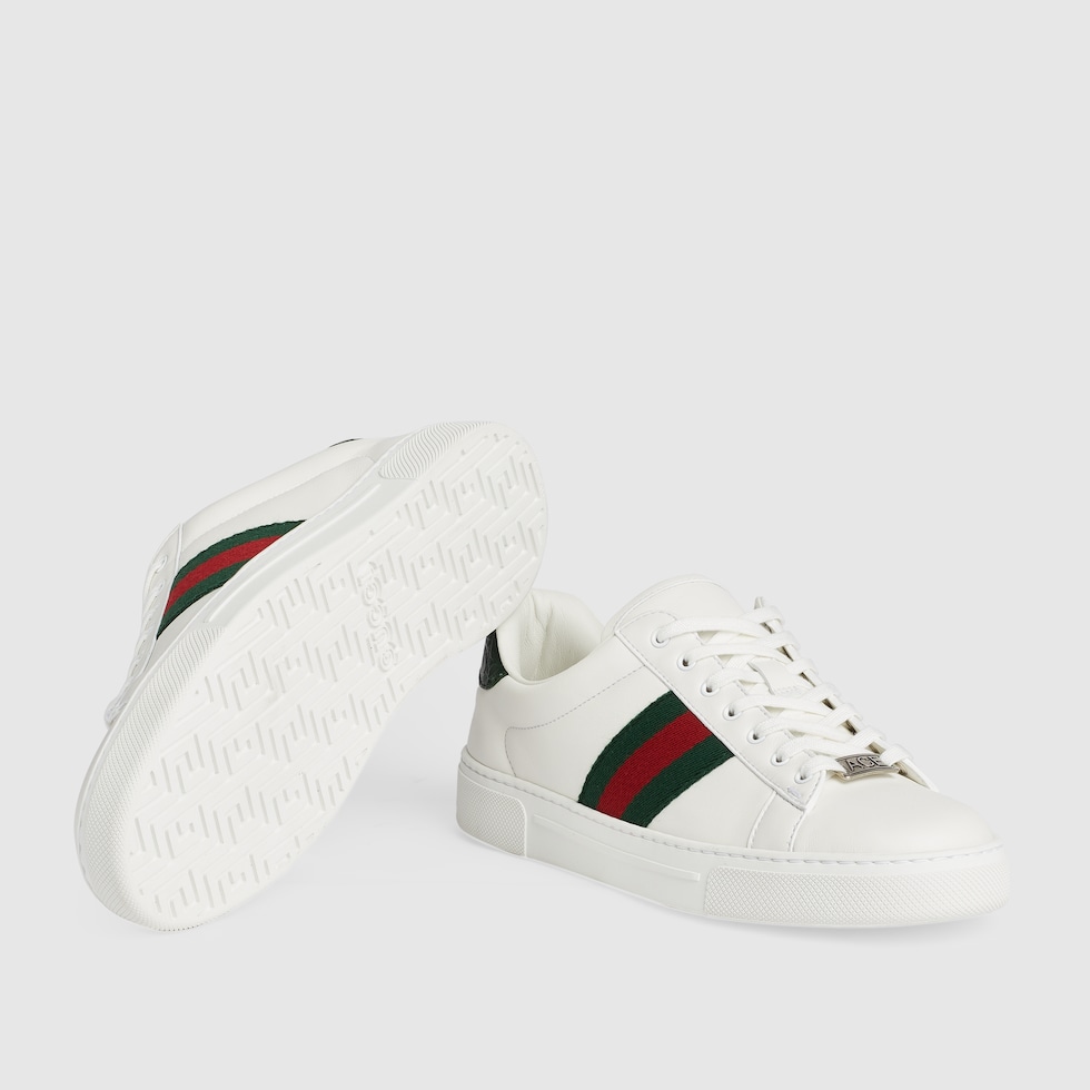 Women's Gucci Ace trainer with Web in white leather | GUCCI® NL