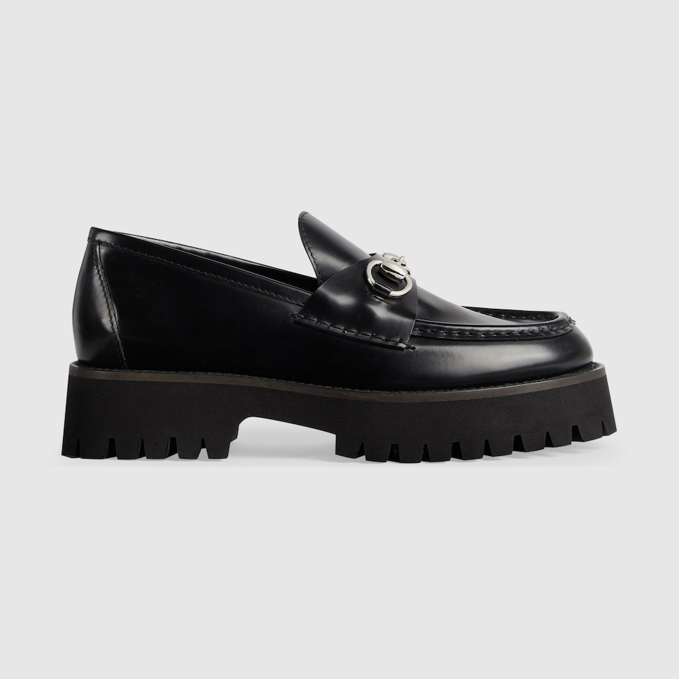 Women's loafer with Horsebit in black leather | GUCCI® US