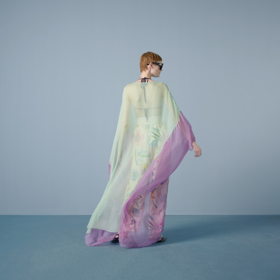 【送料&関税込】MSGM Silk Chiffon Dress Silk Chiffon Dress With Cape Sleeves For Gala - Shop on
