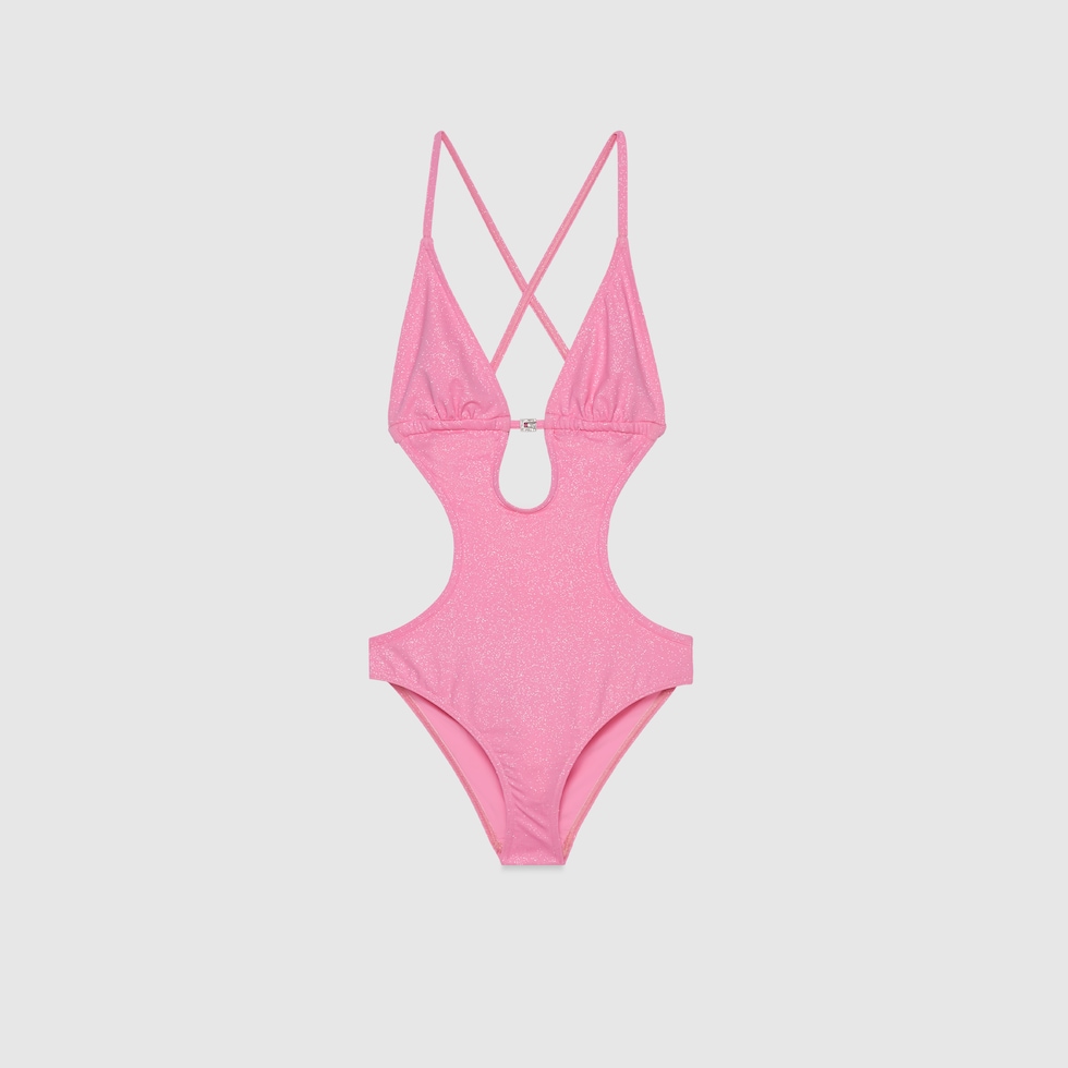Sparkling jersey swimsuit in pink GUCCI® TR